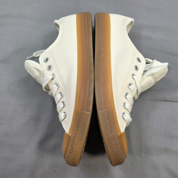 Converse All Star Heavy Canvas Cream Low Top Gum Rubber Toe and Sole Sneakers - Picture 7 of 9